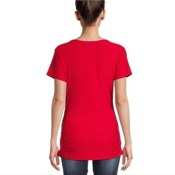 Nwt Women's Christmas "Santa Baby" Maternity Graphic T-Shirt - Picture 3 of 8